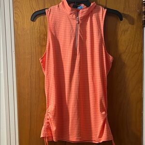 PGA Tour Coral Zip-Up Tank Top